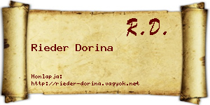 Rieder Dorina névjegykártya